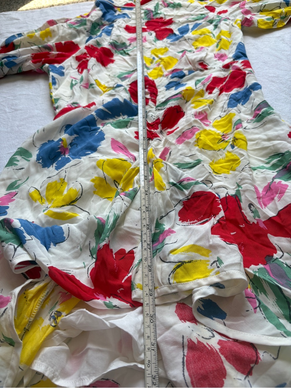 RIXO Target Floral Mock Neck Cascade Ruffle Short Sleeve Midi Dress SZ 6 - Picture 16 of 16